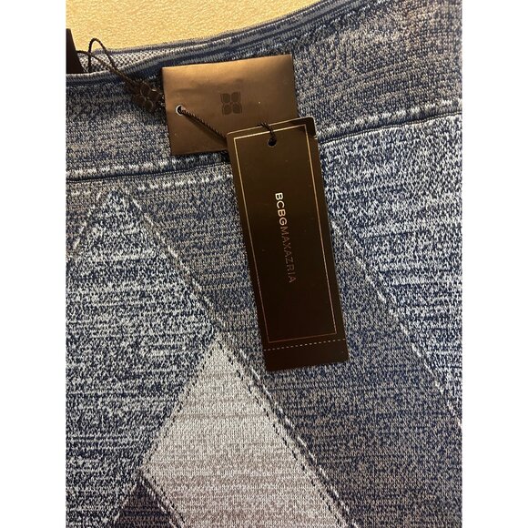 BCBG Max Azria Denim Combo Chevron Patterned Pencil Skirt Medium NWT $198 - Picture 6 of 6